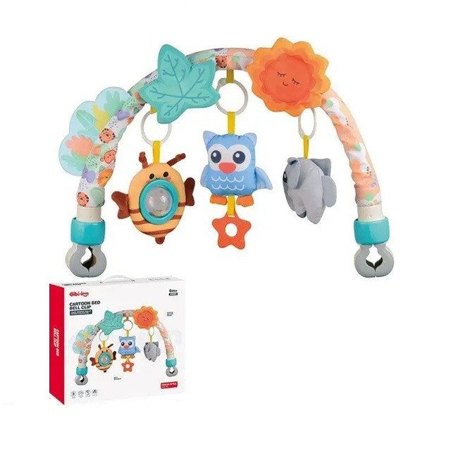 Ігрова дуга на дитячу коляску/ліжечко (3 плюшевих іграшки-брязкальця) 6079 - 2