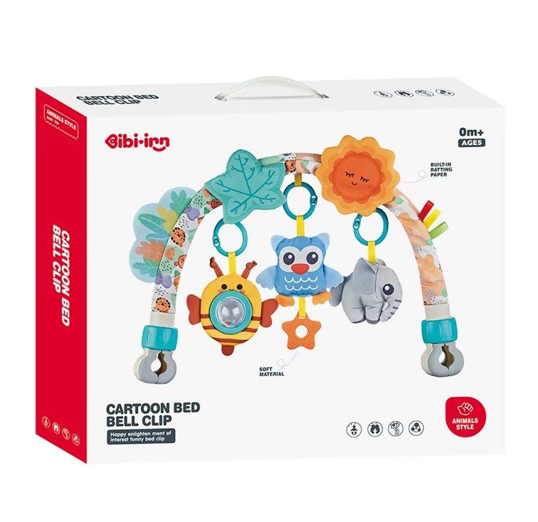 Ігрова дуга на дитячу коляску/ліжечко (3 плюшевих іграшки-брязкальця) 6079 - 5