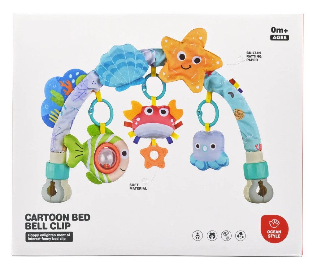 Ігрова дуга на дитячу коляску/ліжечко (3 плюшевих іграшки-брязкальця) 6080 - 6