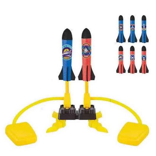 Іграшка механічний подвійний запускач з м'якими ракетами (6 зарядів) 55802 A-1 - 2