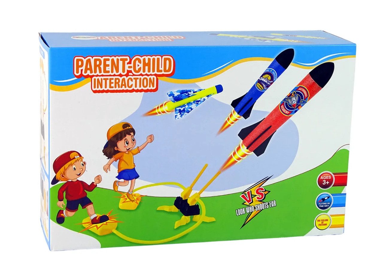 Іграшка механічний подвійний запускач з м'якими ракетами (6 зарядів) 55802 A-1 - 6