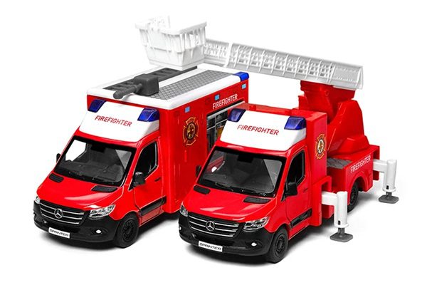Модель автобус Kinsmart Mercedes-Benz Sprinter (Пожежна машина, металева, інерційна) KT5478W - 2