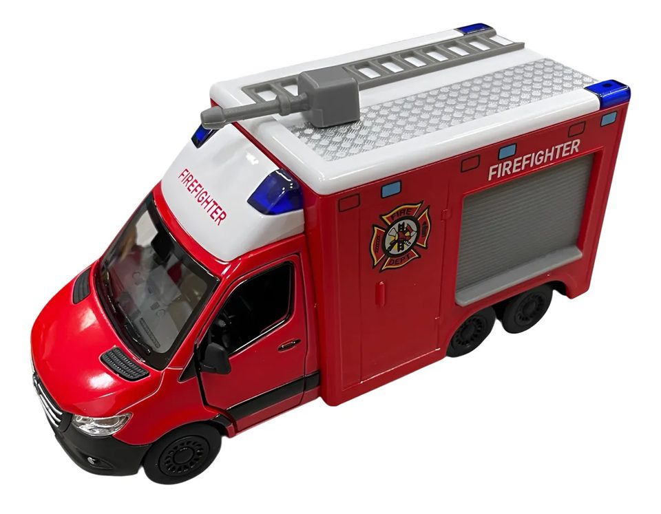 Модель автобус Kinsmart Mercedes-Benz Sprinter (Пожежна машина, металева, інерційна) KT5478W - 6