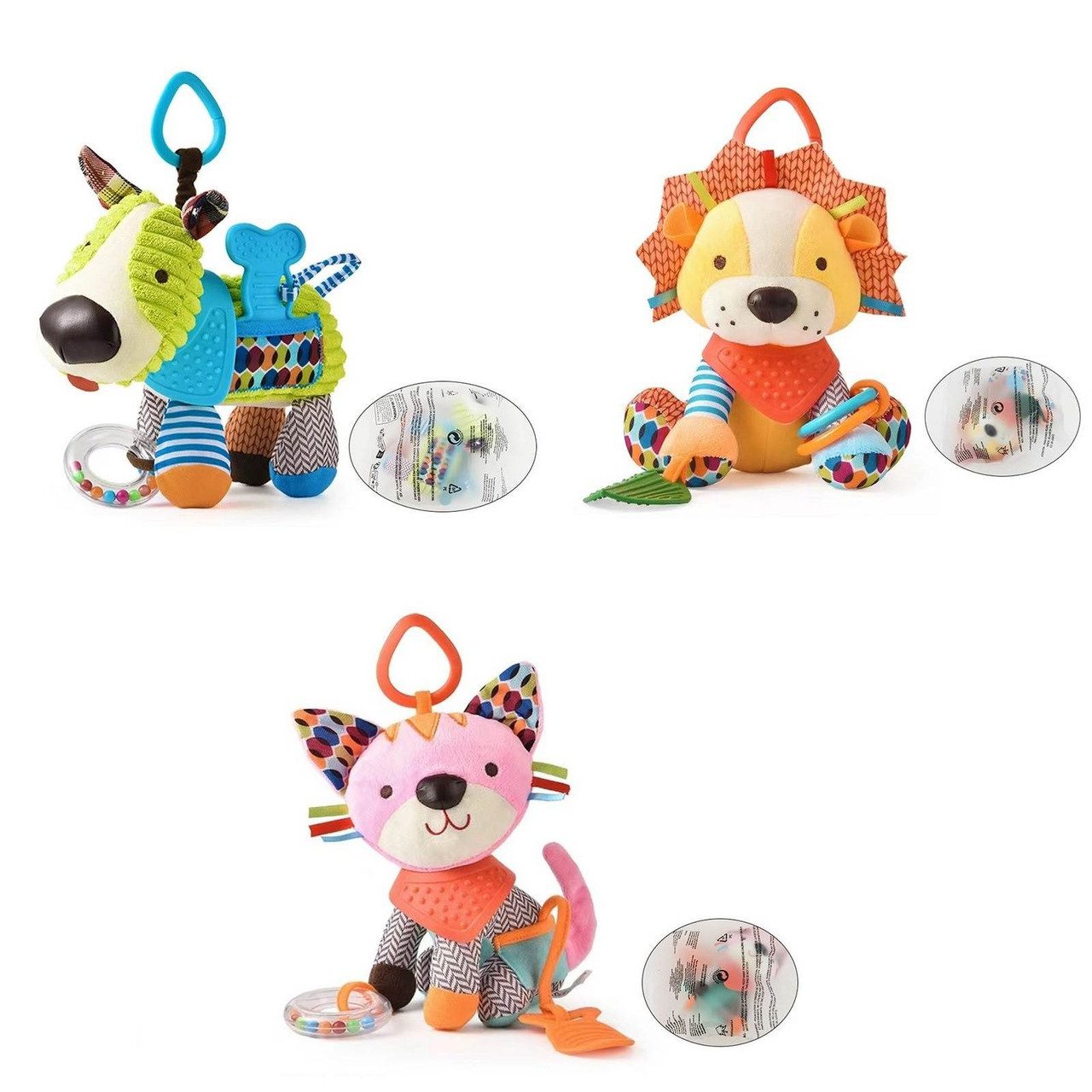 М'яке брязкальце підвіска (з дзвіночком та прорізувачем) L1539/L1540/L1541