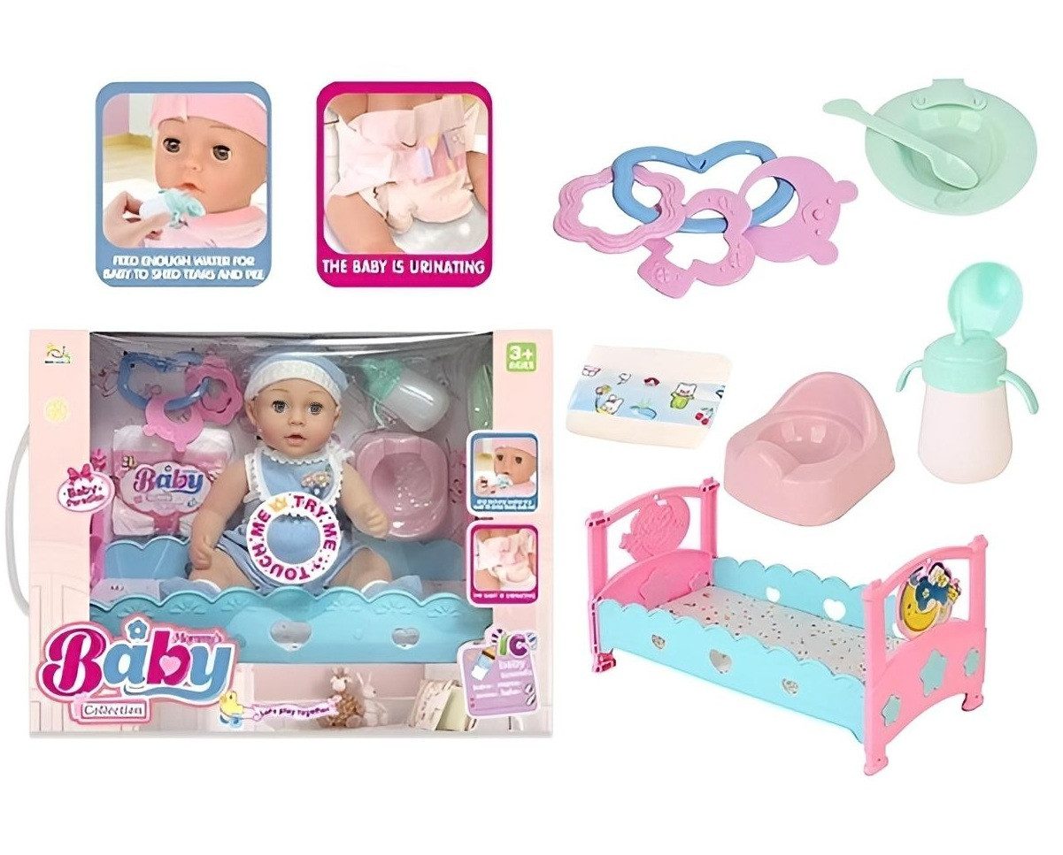 Інтерактивний пупс з ліжечком, горщиком та аксесуарами (35 см) NEW253E/F - 3