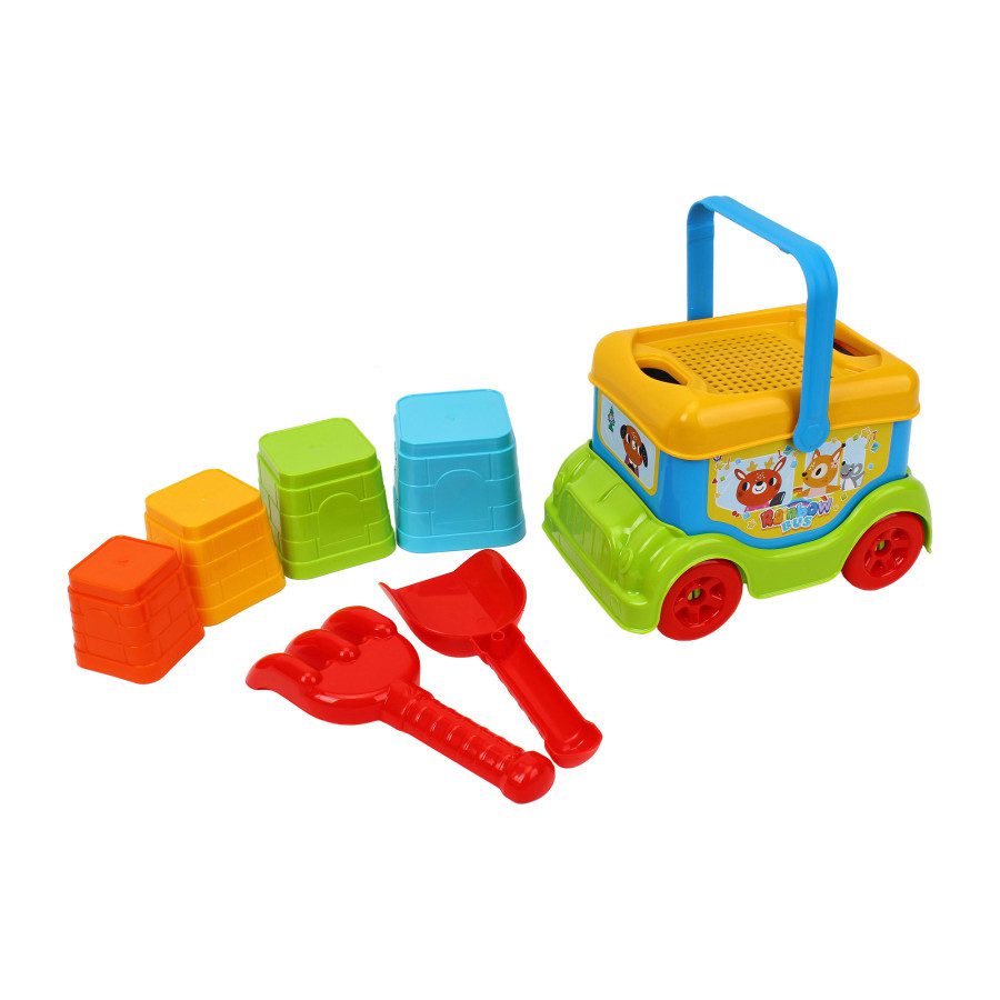 Набір для гри з піском (машинка, лопатка, грабельки, пірамідка) ТехноК 3373