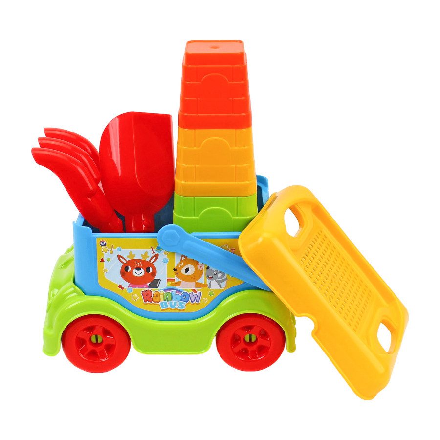 Набір для гри з піском (машинка, лопатка, грабельки, пірамідка) ТехноК 3373 - 3