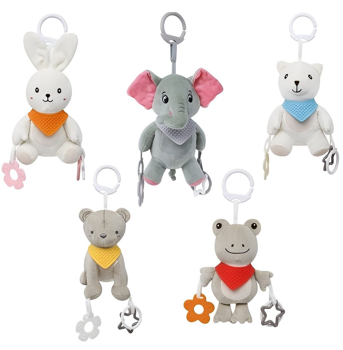 М'яке брязкальце підвіска Тваринки (з прорізувачем) XA46A