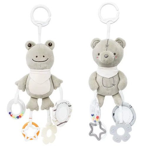 М'яке брязкальце підвіска Тваринки (з прорізувачем, пискавкою та дзвіночком) XA49A - 3