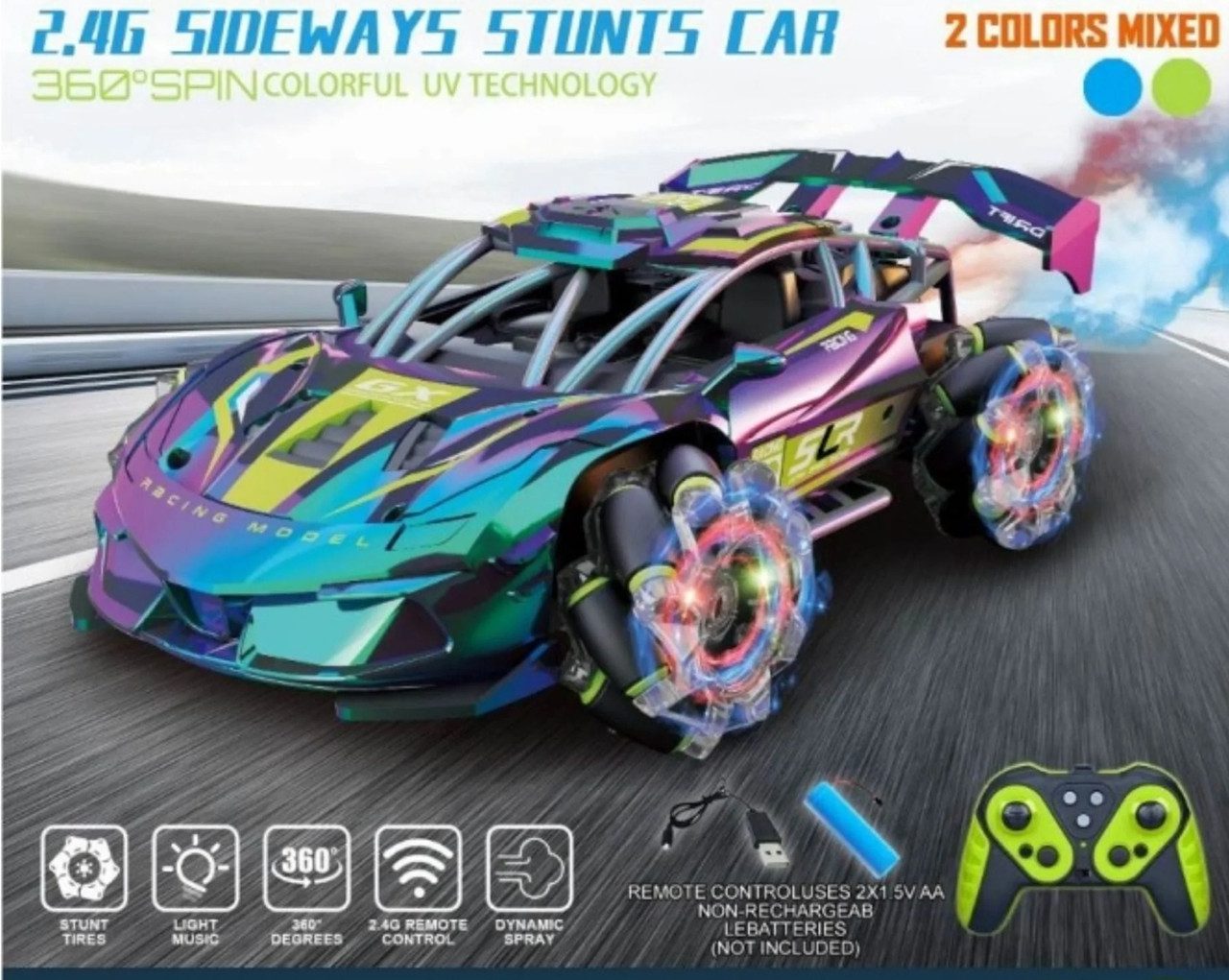 Легкова машина трюкач на радіоуправлінні (пульт, дрифт, пар/дим) 585-92A - 3