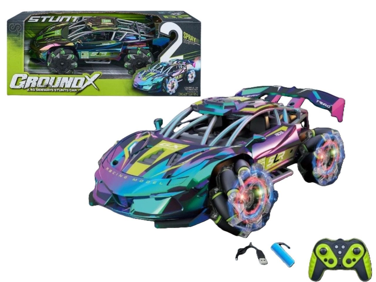 Легкова машина трюкач на радіоуправлінні (пульт, дрифт, пар/дим) 585-92A