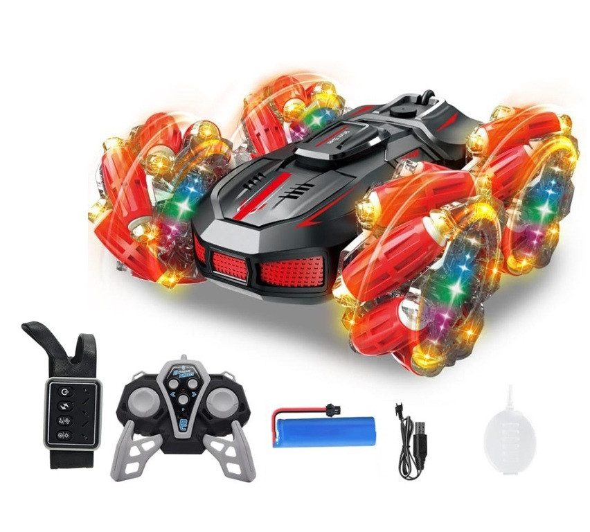 Машинка трюкач на радіокеруванні, (дим/пар, браслет, акумулятор) 3688-G133A - 3