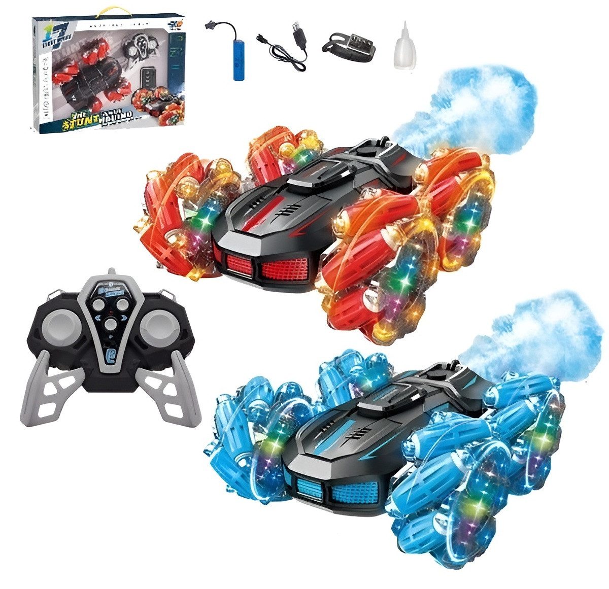 Машинка трюкач на радіокеруванні, (дим/пар, браслет, акумулятор) 3688-G133A
