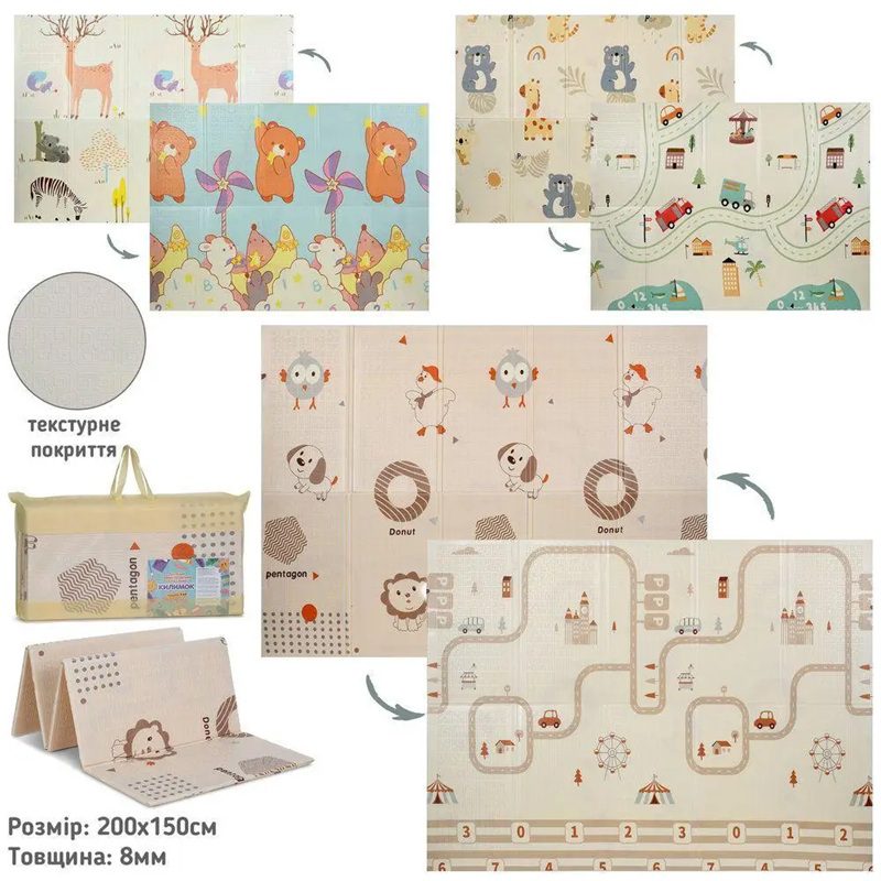 Килимок-мат двосторонній текстурний (термокилимок 150х200 см у сумці) MR 1570-3 - 12