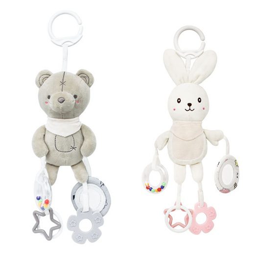 М'яке брязкальце підвіска Тваринки (з прорізувачем, пискавкою та дзвіночком) XA49A - 4