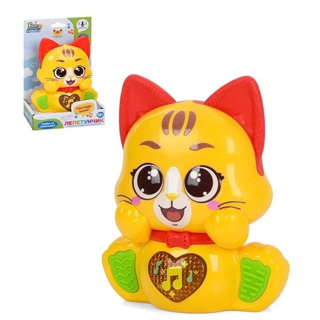 Навчальна гра Лепетунчик котик з вушками прорізувачами Limo Toy (сенсор, повтор, казки) FT 0068