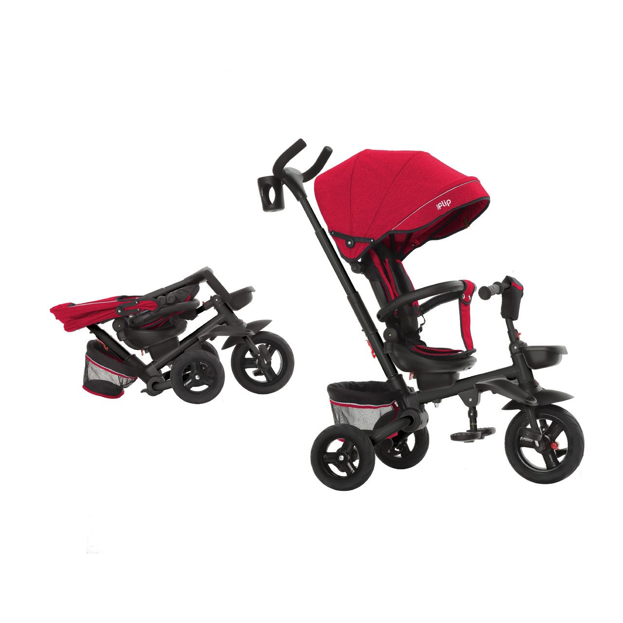 Велосипед триколісний Tilly FLIP (з батьківською ручкою) T-390/1 RD