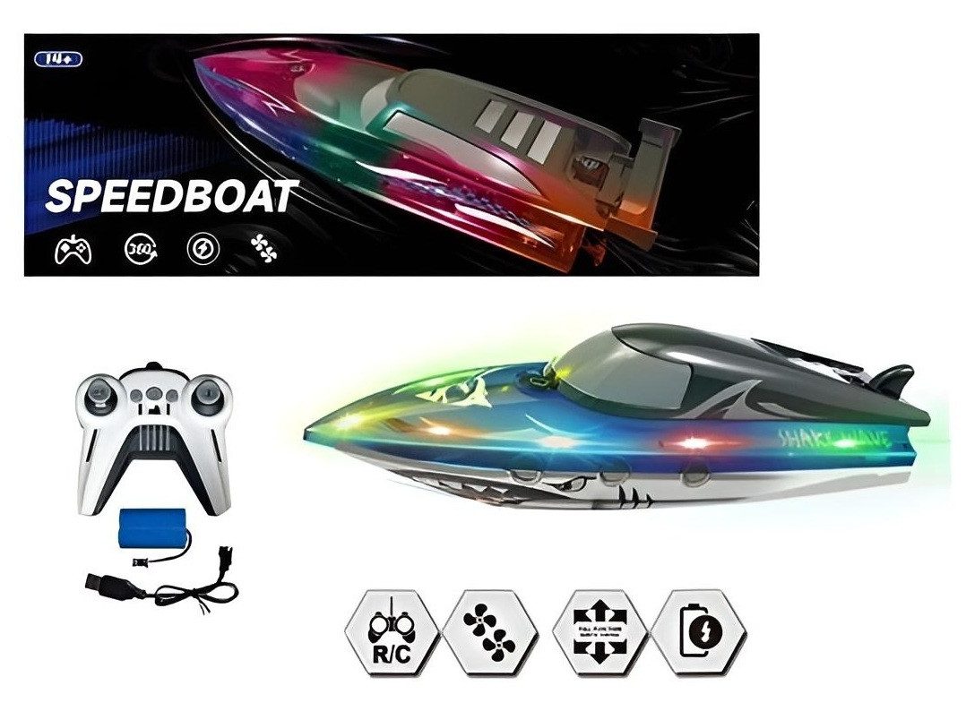 Швидкісний катер на радіокеруванні Акула (акумулятор, USB, підсвітка) G4104-2