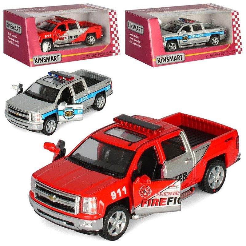 Модель пікап Kinsmart Chevrolet Silverado (Police/Firefighter ) 5'' KT5381WPR