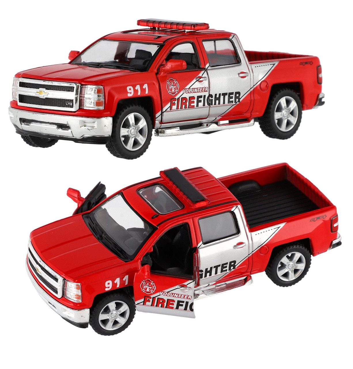 Модель пікап Kinsmart Chevrolet Silverado (Police/Firefighter ) 5'' KT5381WPR - 2