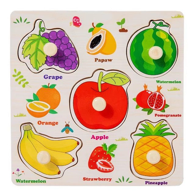 Дерев'яні вкладиші (рамка, вкладки із ручкою тримачем, англ.) C 77101 fruits