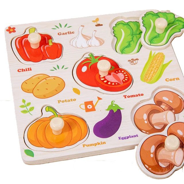 Дерев'яні вкладиші (рамка, вкладки із ручкою тримачем, англ.) C 77101 vegetables - 3