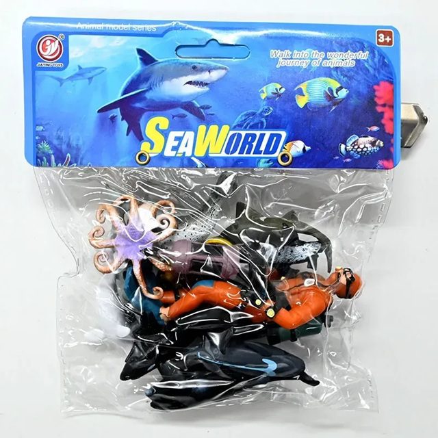 Набір тварин Морські жителі Sea World (12 фігурок, аквалангіст) YJ 803 D - 4