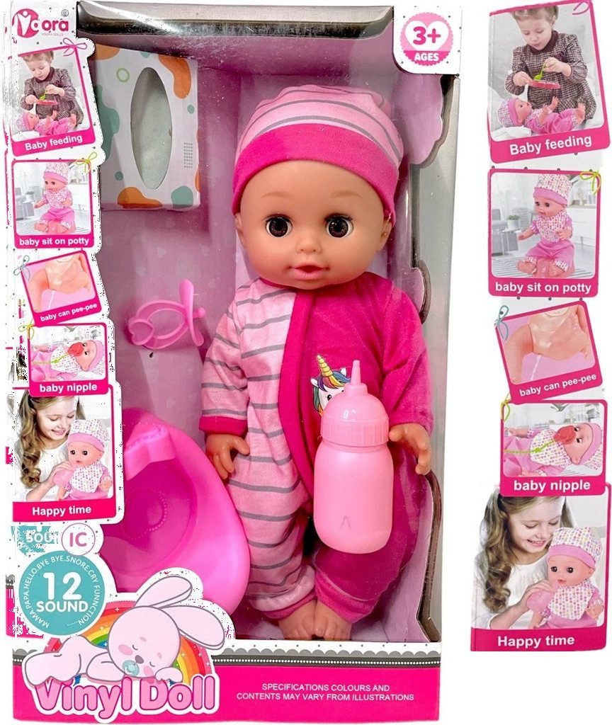 Інтерактивний пупс Vinyl Doll з горщиком та аксесуарами (35 см) WZB8809-4 - 2