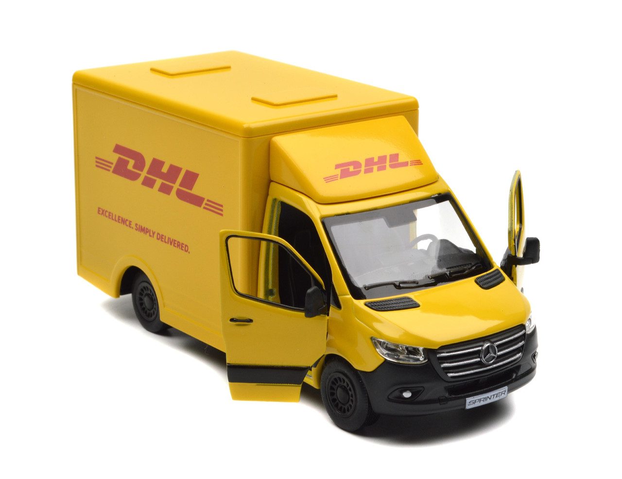 Модель легкова Mercedes-Benz Sprinter (DHL, металева, інерційна) KT5475W - 3