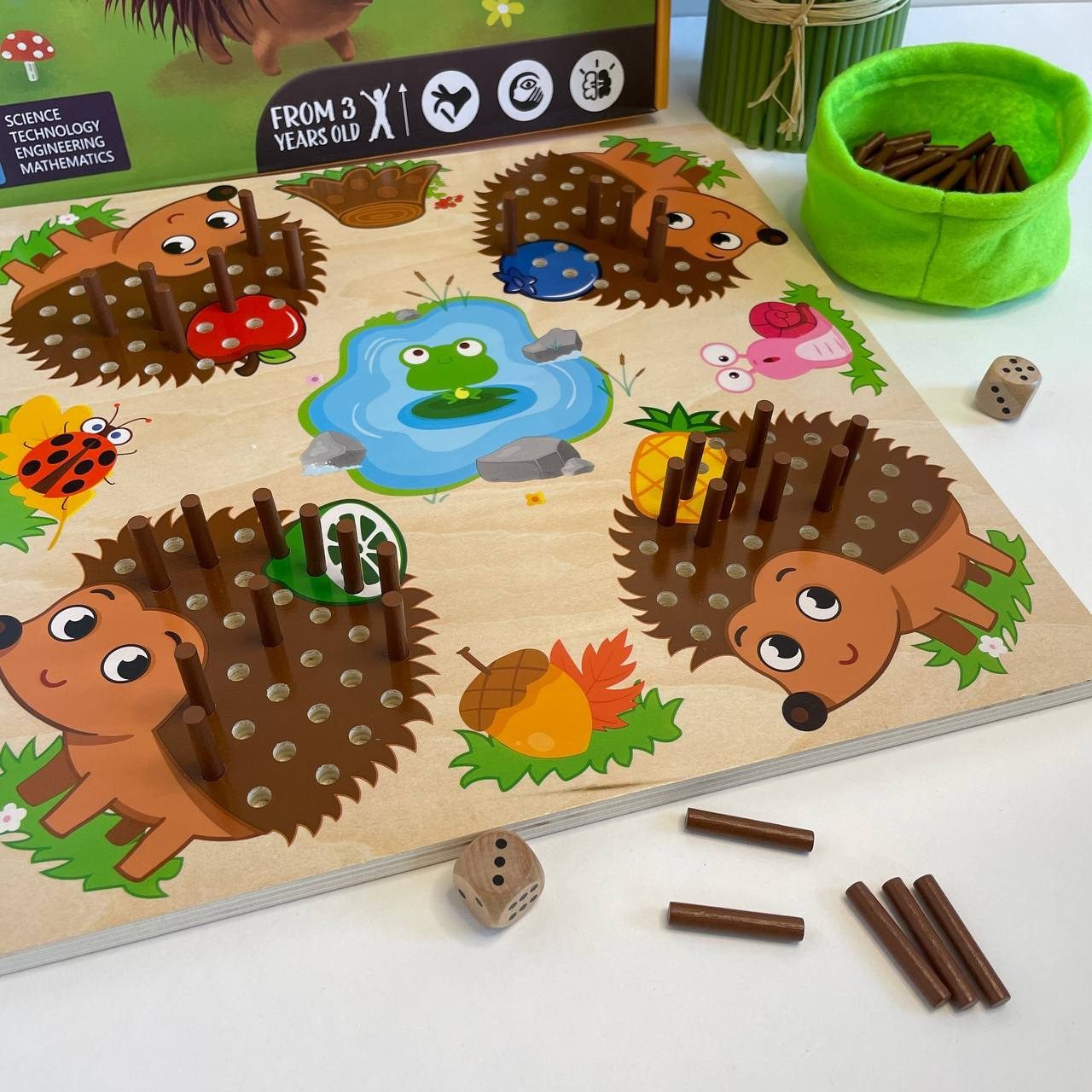 Дерев'яна настільна логічна гра Їжачки-рахівнички WToys 36693 - 3