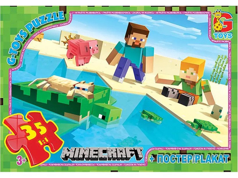 Пазл Minecraft/Майнкрафт ТМ G-Toys (35 дет. + постер) MC791