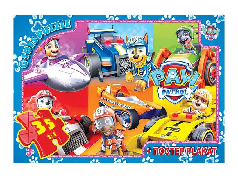 Пазл Paw Patrol/Цуценячий патруль ТМ G-Toys (35 дет. + постер) PW08903