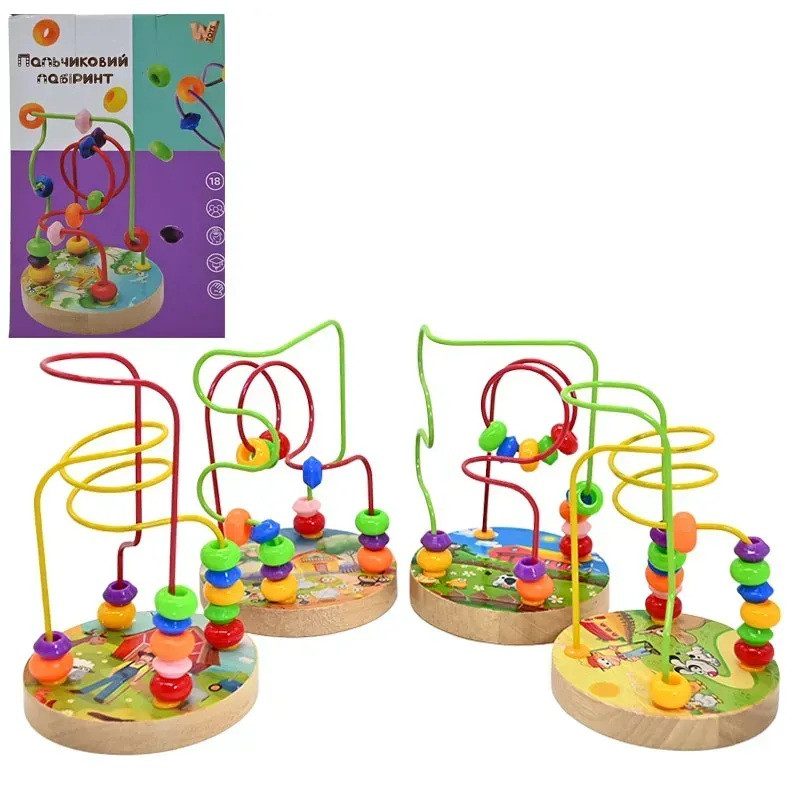 Пальчиковий лабіринт (дерев'яний, на проволці) WToys 37800 - 3