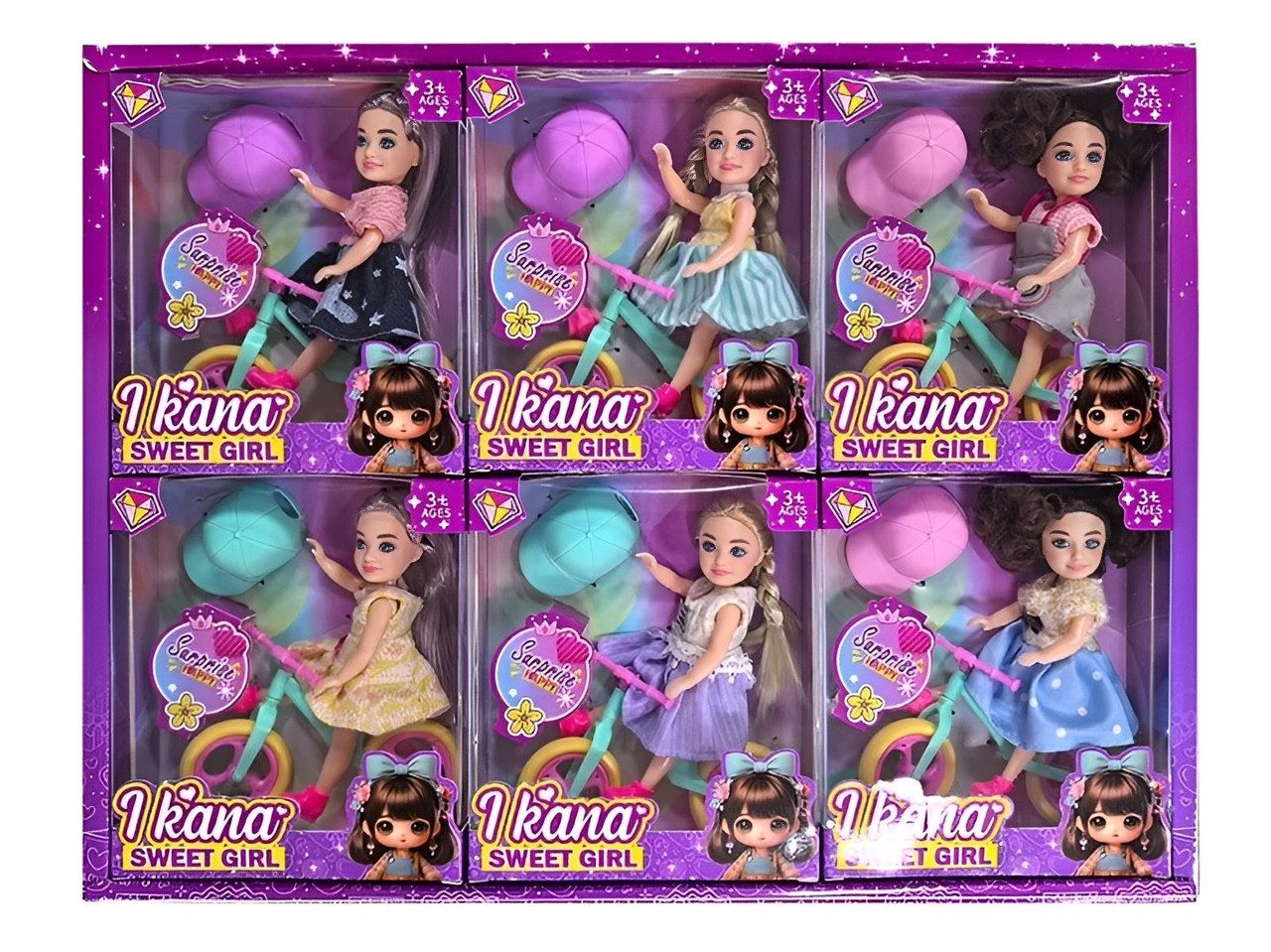 Лялька з велосипедом та аксесуарами I Кana Sweet Girl (14 см) ZL7801-3