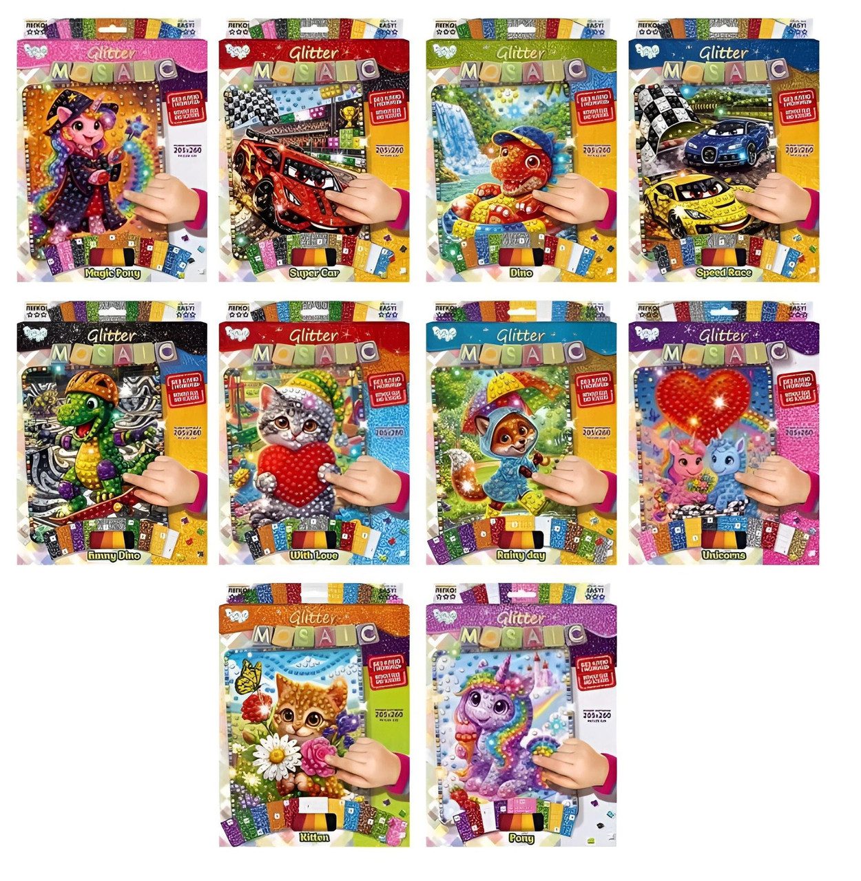 Креативна творчість Блискуча мозаїка (Glitter Mosaic) с.4 Danko Toys БМ-04-01,02,03,04,05...10