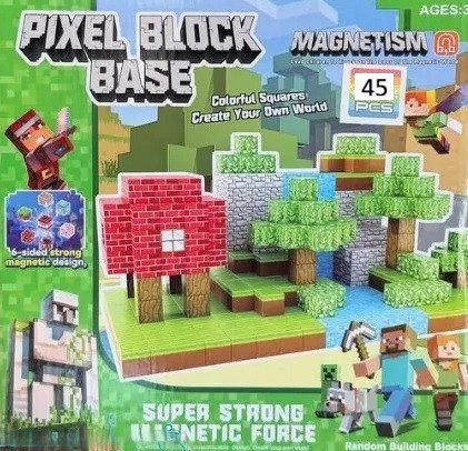 Магнітний конструктор Pixel Block Base (45 елементів, 2 фігурки героїв) RDF 996 - 5