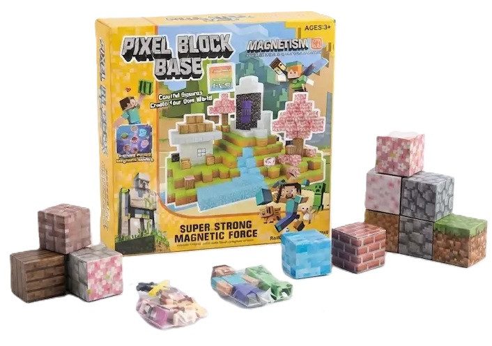 Магнітний конструктор Pixel Block Base (45 елементів, 2 фігурки героїв) RDF 996 - 10