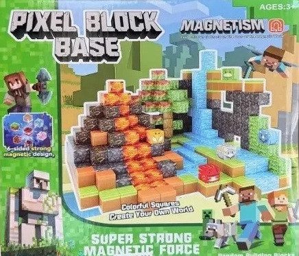 Магнітний конструктор Pixel Block Base (45 елементів, 2 фігурки героїв) RDF 996 - 6