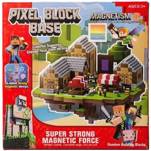 Магнітний конструктор Pixel Block Base (45 елементів, 2 фігурки героїв) RDF 996 - 3