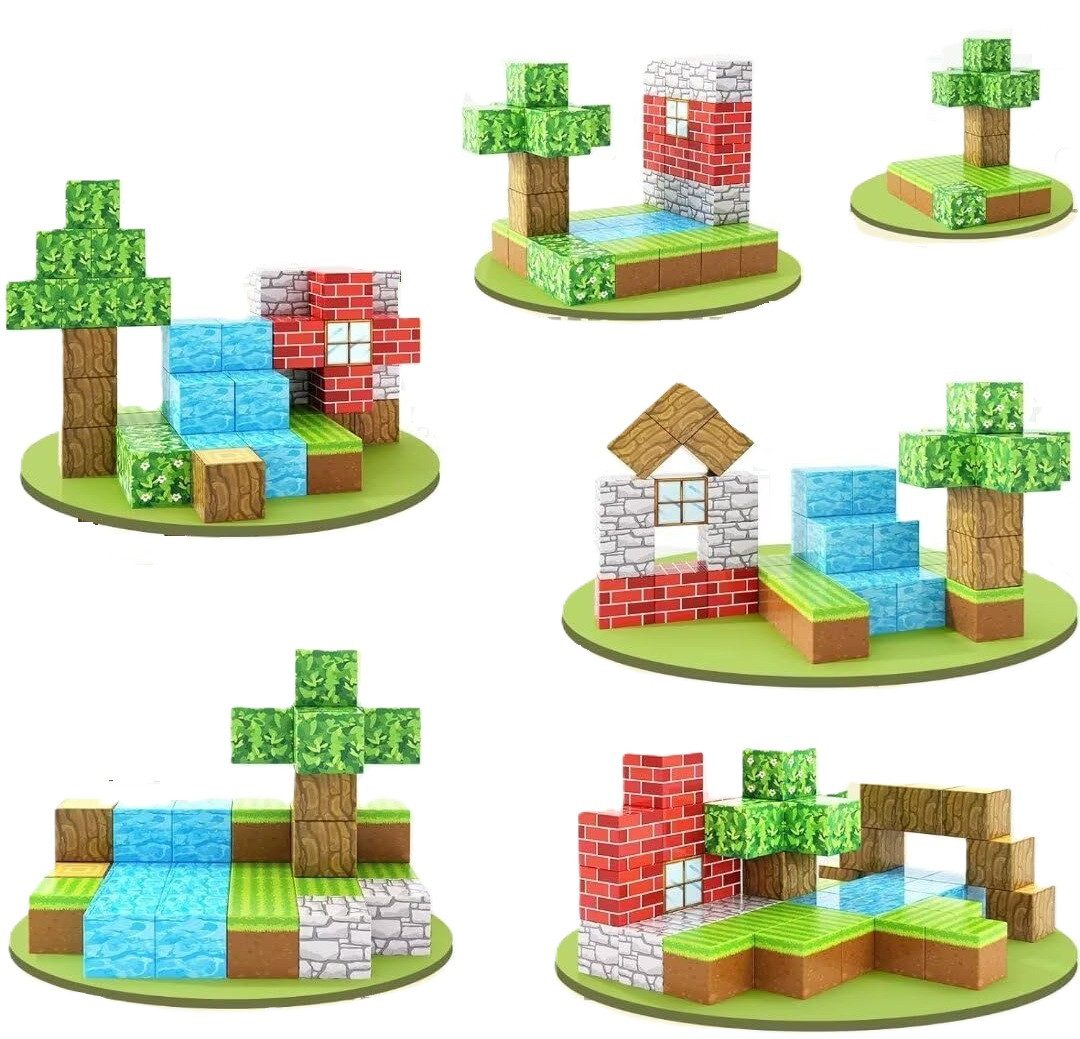 Магнітний конструктор Pixel Block Base (45 елементів, 2 фігурки героїв) RDF 996 - 7