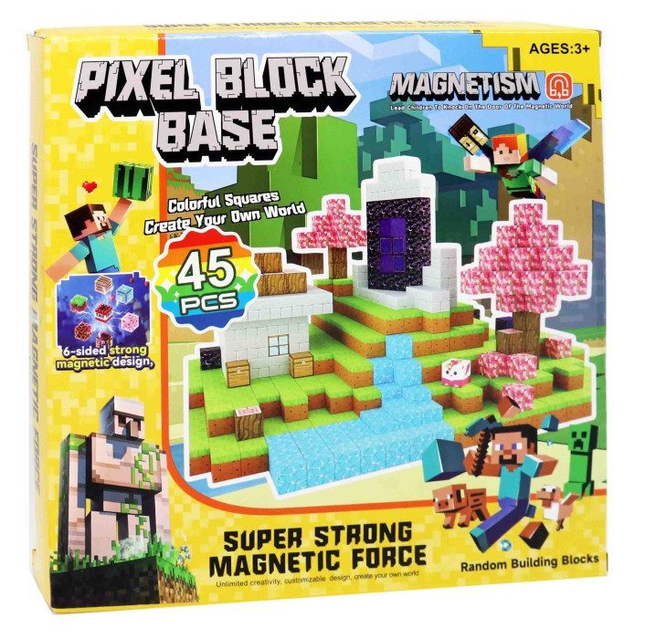Магнітний конструктор Pixel Block Base (45 елементів, 2 фігурки героїв) RDF 996 - 4