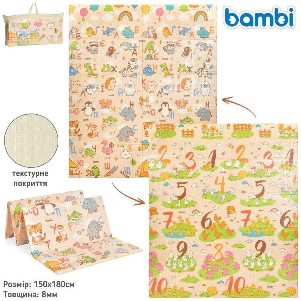 Килимок-мат двосторонній Bambi (термокилимок 150х180 см у сумці) MR 1555-2 - 7