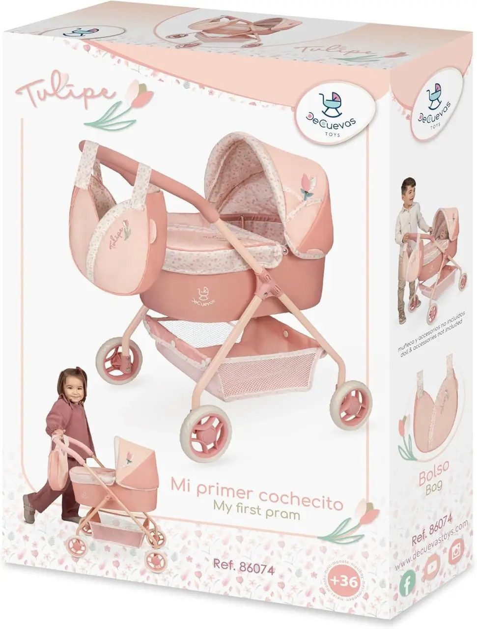 Коляска для ляльки Tulipe DeCuevas (з сумкою та корзиною) 86074 - 2