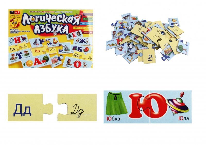 Навчальні пазли-асоціації Логічна азбука (рос. алфавіт) Danko Toys DT 66Aps - 3