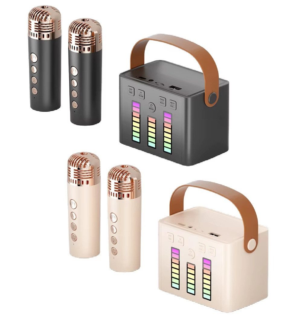 Караоке з 2 мікрофонами та колонкою (Bluetooth, AUX, слот TF-Card, роз’єм type-С) C 77539