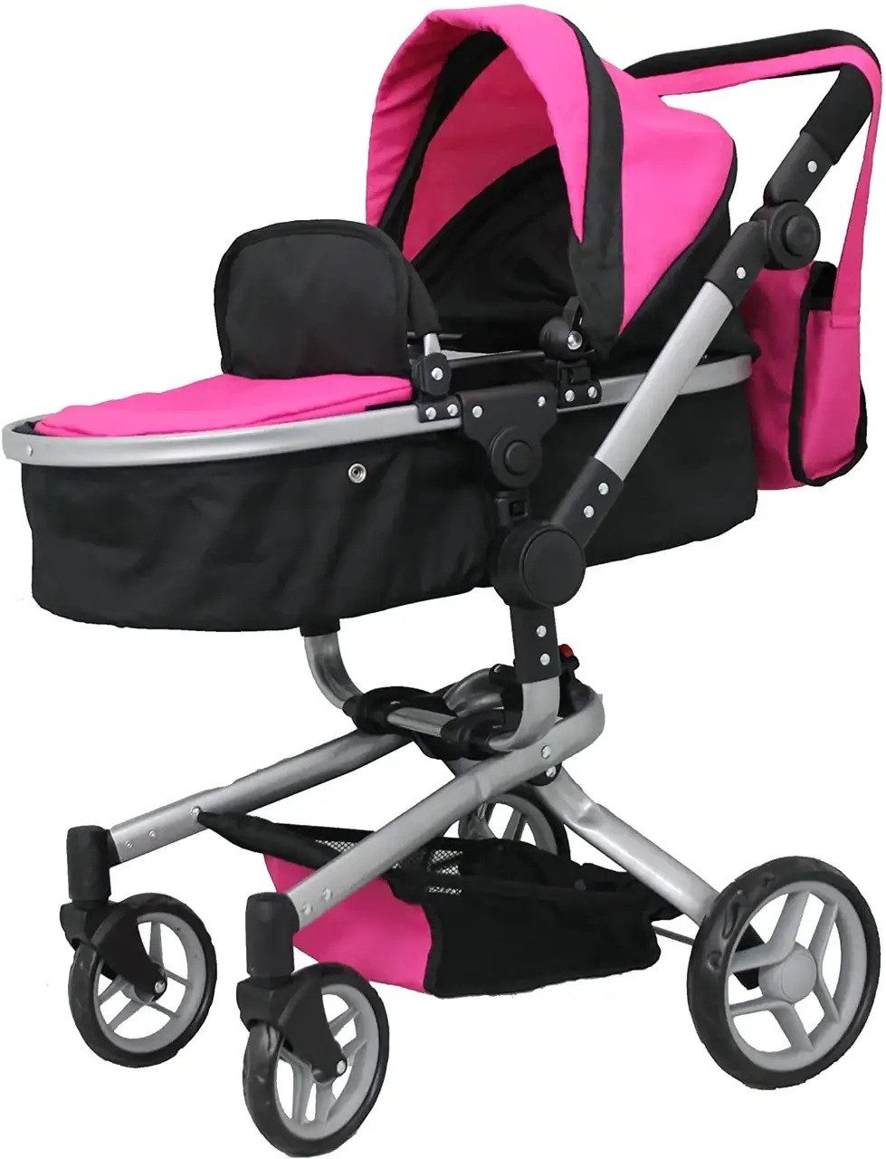 Коляска для ляльки 2 в 1 CARRELLO FORTUNA (з сумкою) 9695+BAG ROSE RED - 4