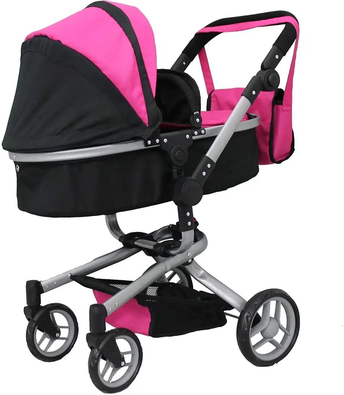 Коляска для ляльки 2 в 1 CARRELLO FORTUNA (з сумкою) 9695+BAG ROSE RED - 8